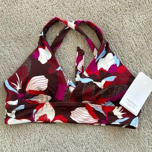 NWT Athleta Plunge Bikini Top Size L A-C